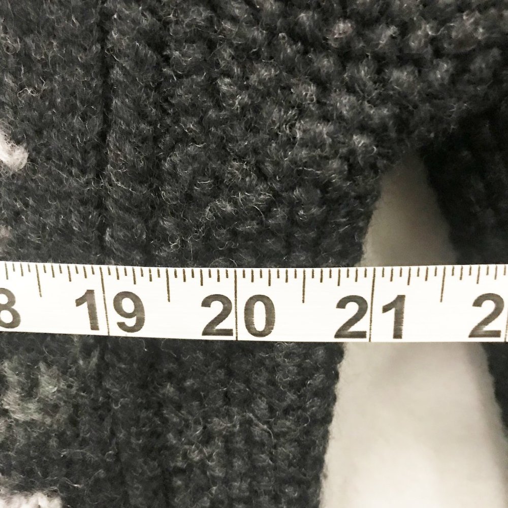 NOMADIC TRADERS Womens M Black Wool Fair Isle Zip Cardigan Sweater By Hand - Picture 9 of 11